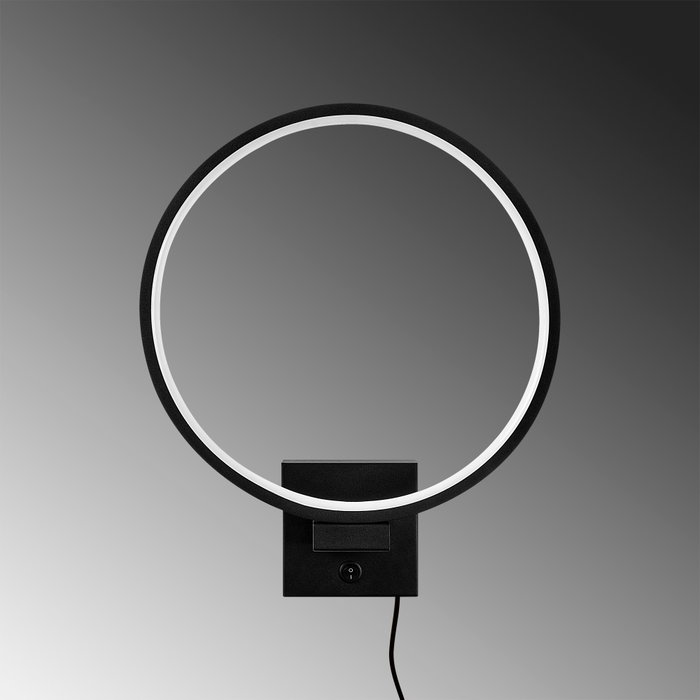Opviq Halka - 13309 Lámpara de Pared Negra de Metal con LED Opviq Halka - 13309 Lámpara de Pared Negra de Metal con LED